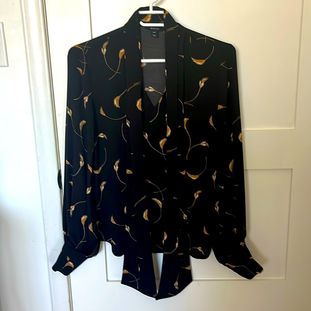 RW & Co. Blouse with Bowtie Neckline
